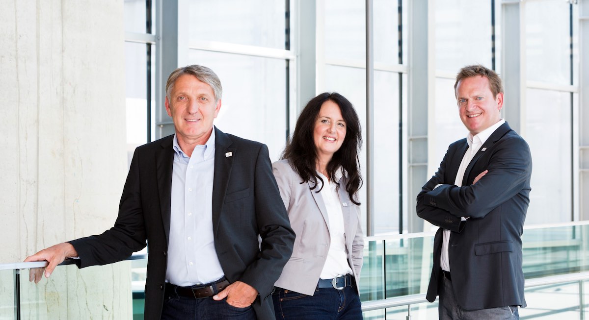 WK-Präsident Josef Herk, Aufsichtsratsvorsitzender EuroSkills 2020 GmbH mit Angelika Ledineg und Harald del Negro, Geschäftsführer EuroSkills 2020 GmbH (Fotocredit: Geopho)