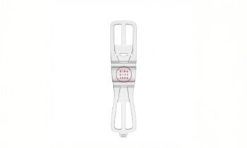 Weißer Silikon-Smartphone-Halter mit "bike citizens"-Logo in der Mitte, der zur Befestigung eines Telefons an einem Fahrrad dient. Der Hintergrund ist schlicht weiß.