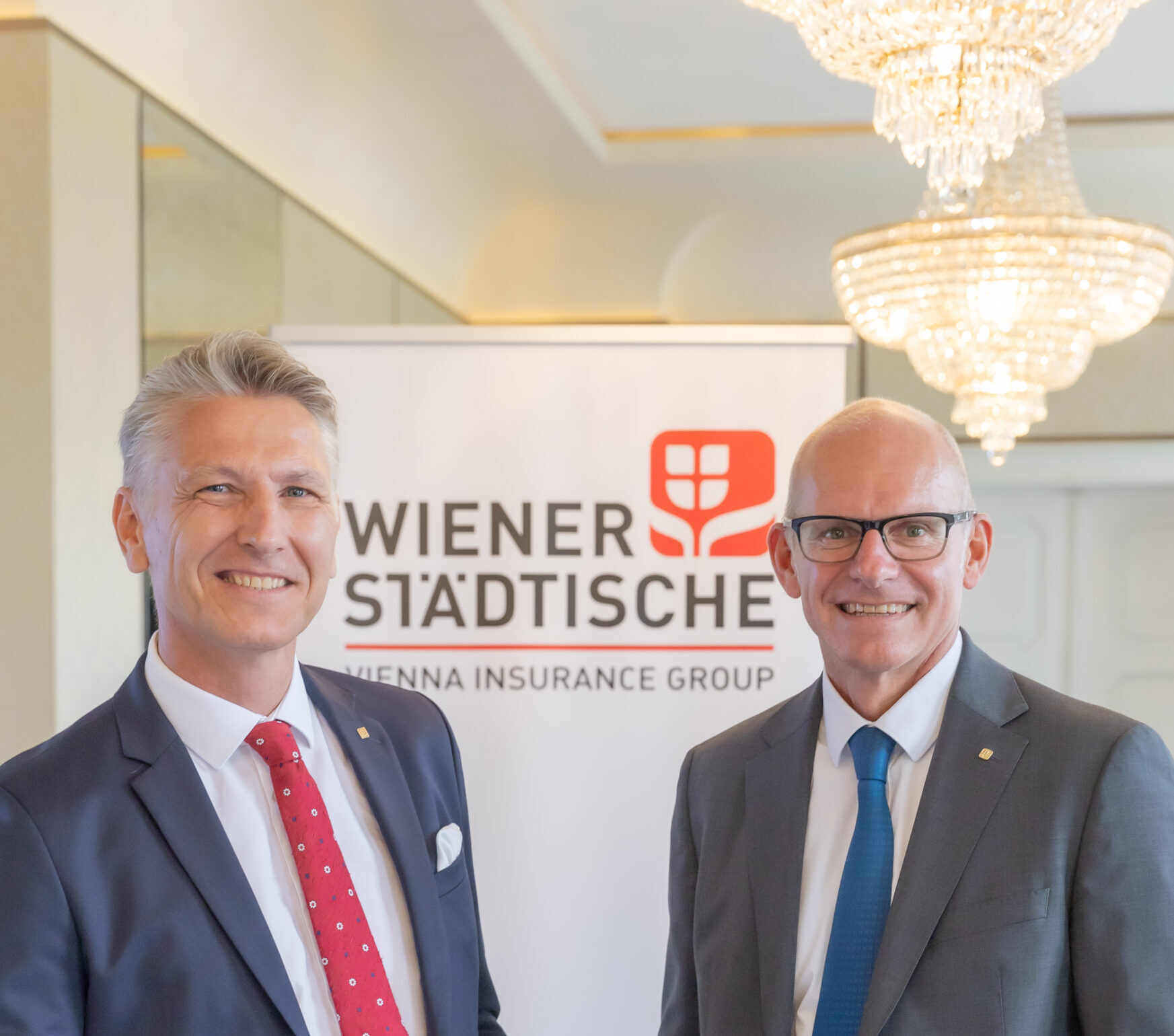 Landesdirektor Michael Witsch und Generaldirektor Ralph Müller von der Wiener Städtischen Versicherung.